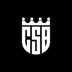 CSB letter logo design with black background in illustrator, cube logo, vector logo, modern alphabet font overlap style. calligraphy designs for logo, Poster, Invitation, etc. - obrazy, fototapety, plakaty