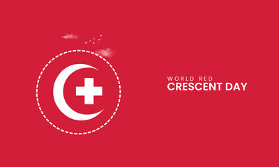 World red crescent day, red cross concept design for poster, banner, 3D Illustration