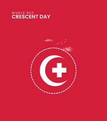 Obraz premium World red crescent day, red cross concept design for poster, banner, 3D Illustration