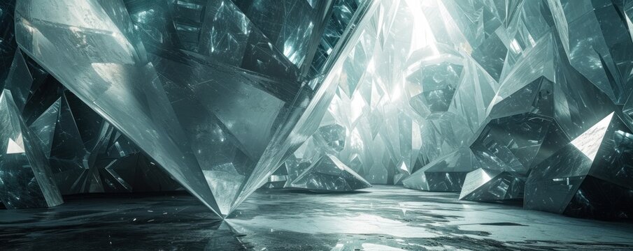 Light fragmentation inside of diamond crystal. abstract design of diamond texture background
