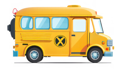 Obraz na płótnie Canvas school bus on the street or yellow bus or yellow bus on the street or back to school or school bus isolated on white