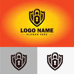 Lock icon logo safety security protection vector for business brand icon lock logo template