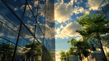 Urban Elegance Reflecting the Dynamic Harmony of City Life and Nature in a Corporate Complex