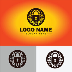Naklejka premium Lock icon logo safety security protection vector for business brand icon lock logo template