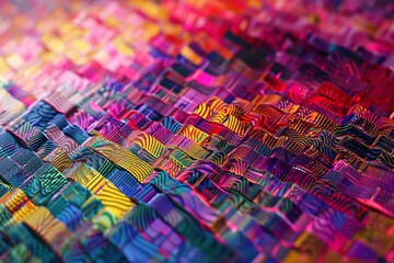 a colorful fabric with different colors - obrazy, fototapety, plakaty