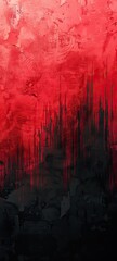 Abstract red and black textured painting. Modern art background for design and creativity