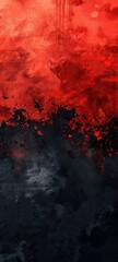 Abstract red and black textured painting. Modern art background for design and creativity