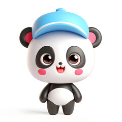 Chibi Style Baby Panda 3D Rendering