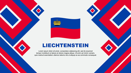 Liechtenstein Flag Abstract Background Design Template. Liechtenstein Independence Day Banner Wallpaper Vector Illustration. Liechtenstein Cartoon