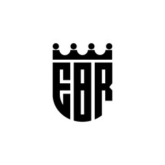 EBR letter logo design with white background in illustrator, cube logo, vector logo, modern alphabet font overlap style. calligraphy designs for logo, Poster, Invitation, etc.