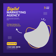 Digital marketing agency social media post design and web banner template