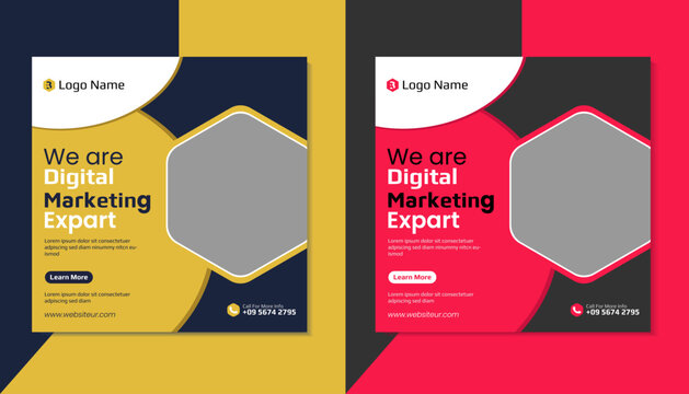 We Are Digital marketing agency social media post design and web banner template