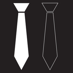 Tie icon vector set. professional necktie line symbol. businessman suit neck tie icon collection.