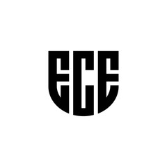 ECE letter logo design with white background in illustrator, cube logo, vector logo, modern alphabet font overlap style. calligraphy designs for logo, Poster, Invitation, etc.