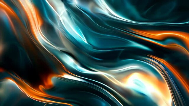 abstract background with smooth lines in orange, blue and black colors