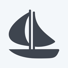 Icon Boat - Glyph Style - Simple illustration,Editable stroke