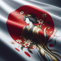 Japan flag. Beautiful illustration. Generative AI