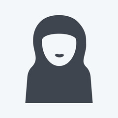 Icon Islamic Woman - Glyph Style - Simple illustration