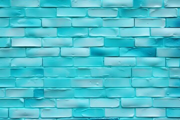 The cyan brick wall makes a nice background for a photo