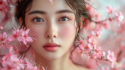 Asian beauty concept. Skin care... - obrazy, fototapety, plakaty