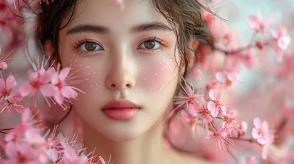 Fotobehang Asian beauty concept. Skin care... © DZMITRY