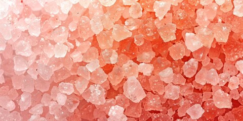 A close up of pink salt crystals