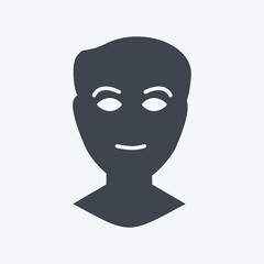 Icon Human Face - Glyph Style- Simple illustration, Good for Prints , Announcements, Etc