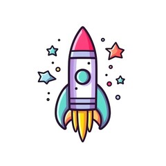 Blast Off: Rocket Iconic Tee Design.
