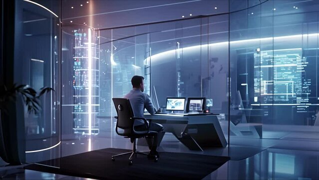 Diverse team of young professionals is working in modern business company. Working day of an office worker. Business, consulting, and technology.