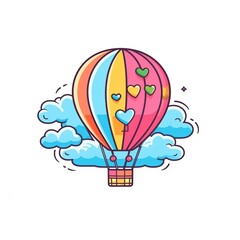 Naklejka premium Up, Up, and Away: Hot Air Balloon Adventure. 