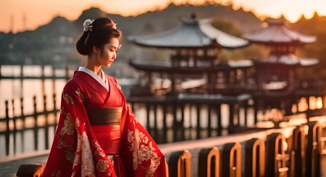 Japanese geisha in Japan.