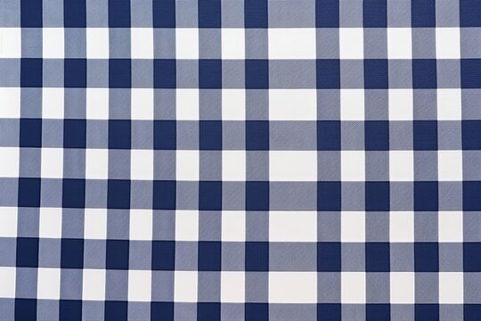 The gingham pattern on a navy blue and white background