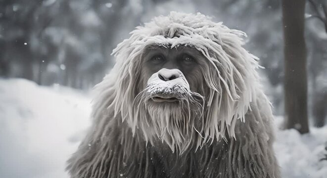 Yeti in the snow.