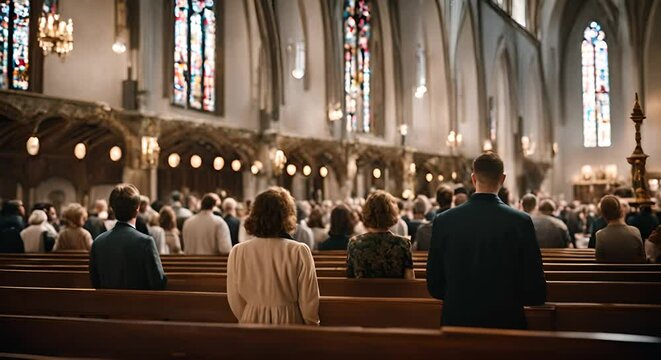 People at a Catholic mass.