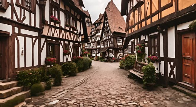 German half-timbered houses.