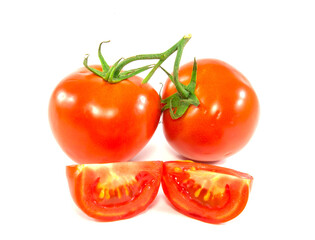 Fresh red tomato isolated on white background