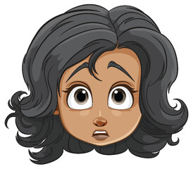 Vector illustration of a girl with a surprised expression.
