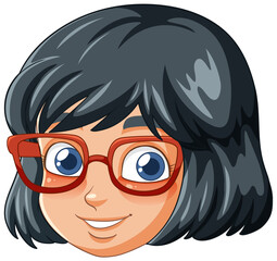 Cheerful female character with stylish eyewear
