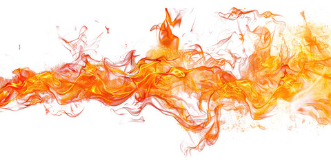 red hot fire isolated on white or transparent png