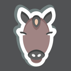 Sticker Horse. related to Animal Head symbol. simple design editable. simple illustration. cute. education