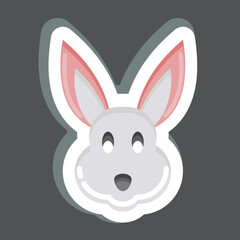 Sticker Rabbit. related to Animal Head symbol. simple design editable. simple illustration. cute. education