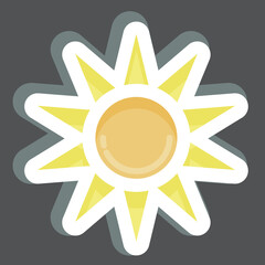 Sticker Sunlight. related to Thailand symbol. simple design editable. simple illustration. simple vector icons. World Travel tourism. Thai