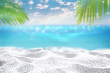 Fototapeta na wymiar Tropical white sand beach Summer background