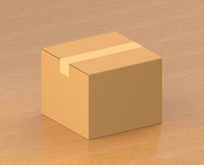 brown paper cardboard box packaging mockup