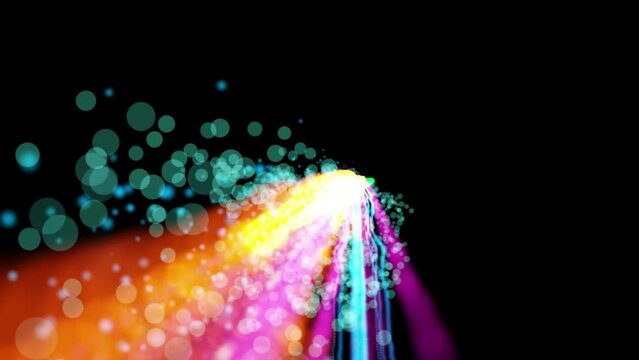 rainbow light flowing particles