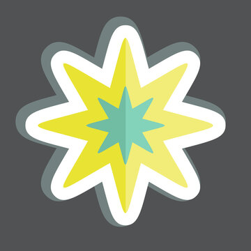 Sticker Eight Pointed Star. related to Stars symbol. simple design editable. simple illustration. simple vector icons