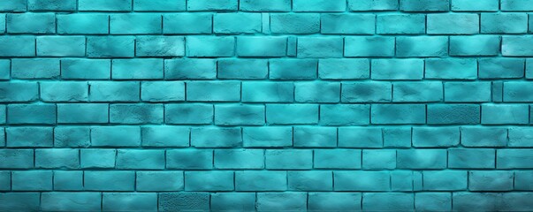 The turquoise brick wall makes a nice background for a photo, in the style of free brushwork