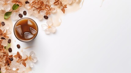 Chic Flower Coffee Drink Poster Card Design with Customizable Text Area.
