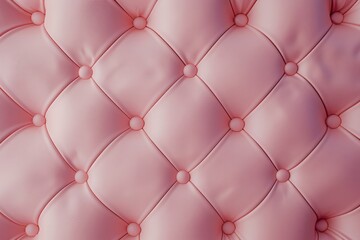 Simple upholstery quilted background. Pink leather texture sofa backdrop. 
