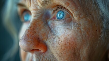 wrinkles on an elderly woman's face